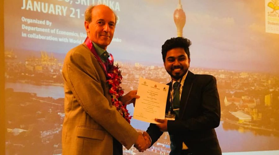 Mr. Pasan Wijayawardhana; Undergraduate of the FMSC wins Best Paper Award at SAESM 2019