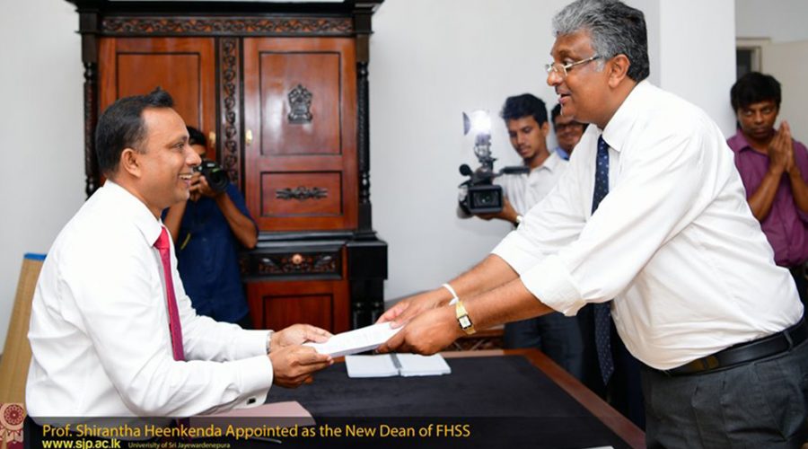 Prof.Heenkenda appointed as the new dean of FHSS, Japura