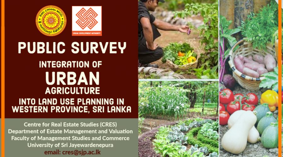 Public Survey on Integration of Urban Agriculture into Land Use Planning in Western Province, Sri Lanka