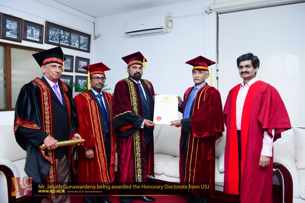 Environmentalist Jagath Gunawardana Was Awarded Honorary Doctorate PhD ...