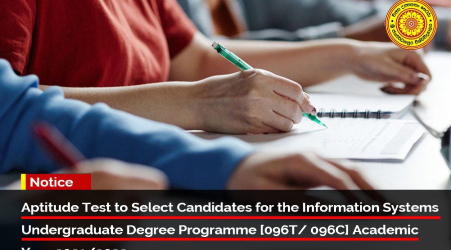 Aptitude Test to Select Candidates for the Information Systems Undergraduate Degree Programme [096T/ 096C] Academic Year 2021/2022