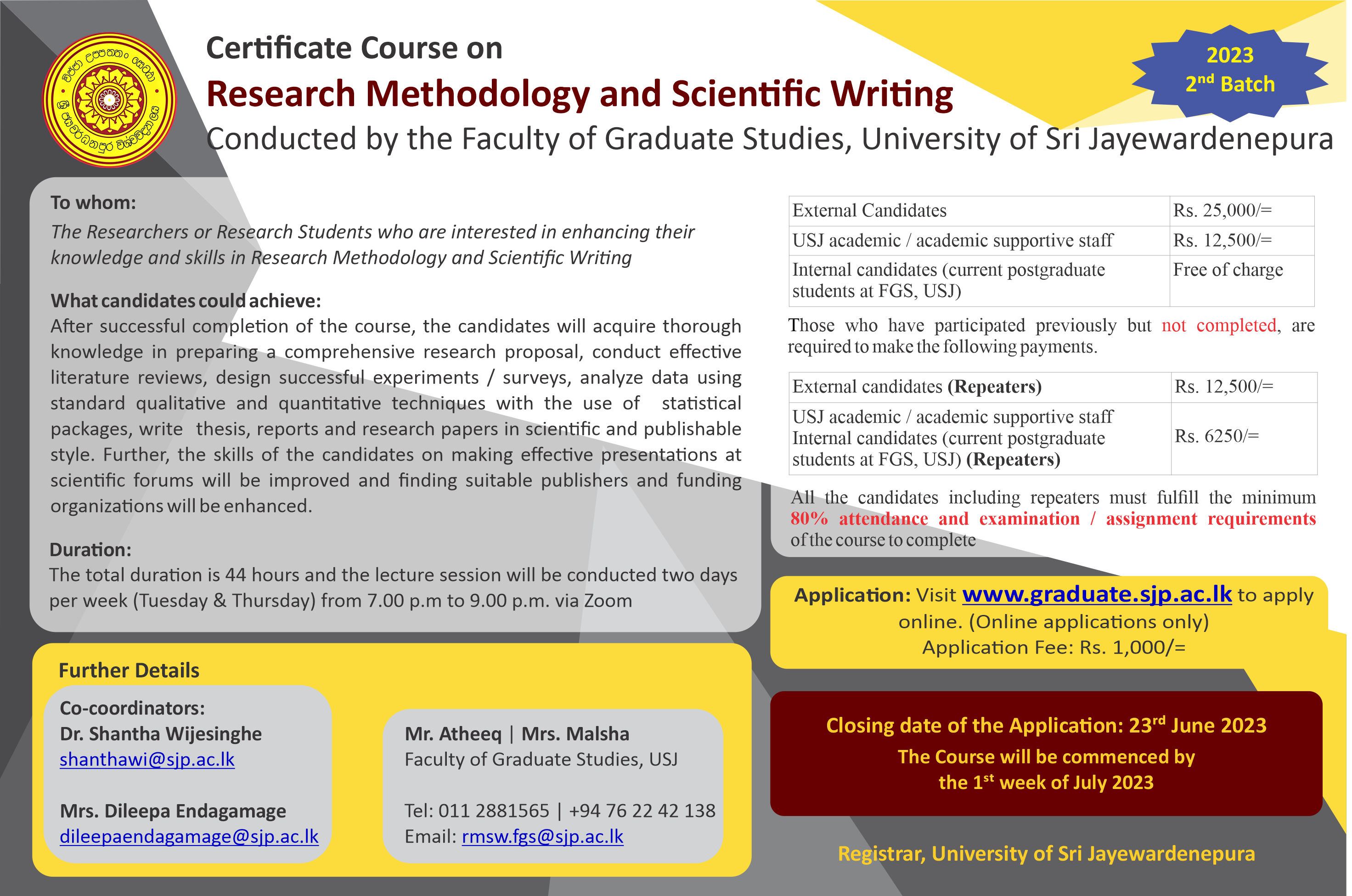 graduate course in research methodology