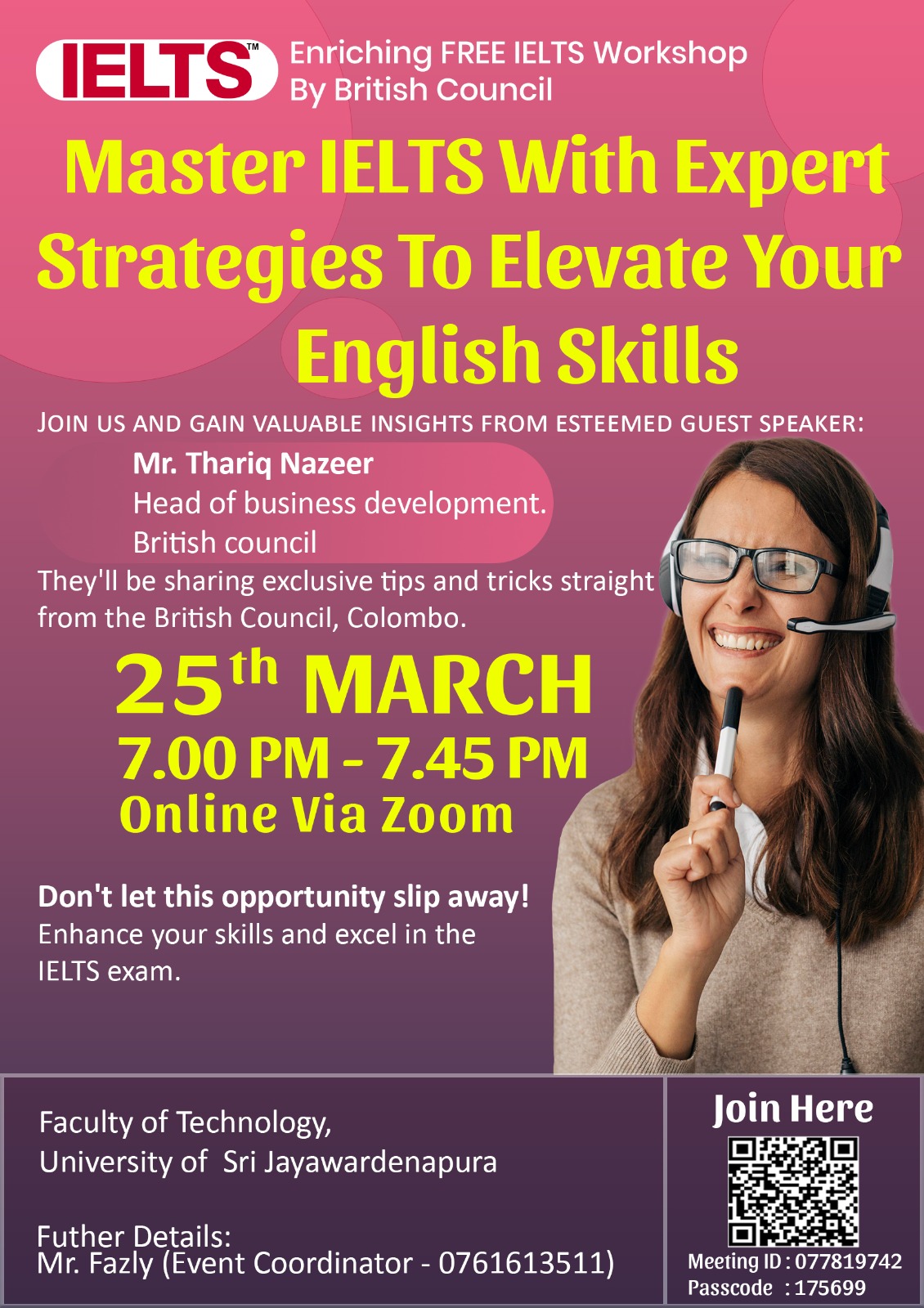 Free IELTS workshop - USJ - University of Sri Jayewardenepura, Sri Lanka